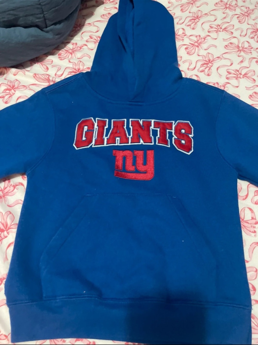 Reebok Blue Kids Hoodie with Red Giants Logo